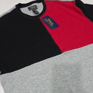 Polo by Ralph Lauren Men's Colorblock Crewneck Sweater - Black, Red, Gray